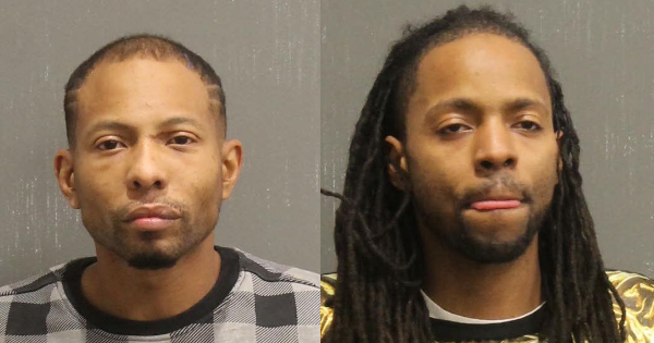 Two charged after they were unable to outrun police, despite tries using a car and their feet
