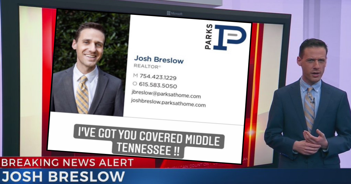 Josh Breslow removes WKRN TV branding, quietly becomes real estate agent for Parks Realty