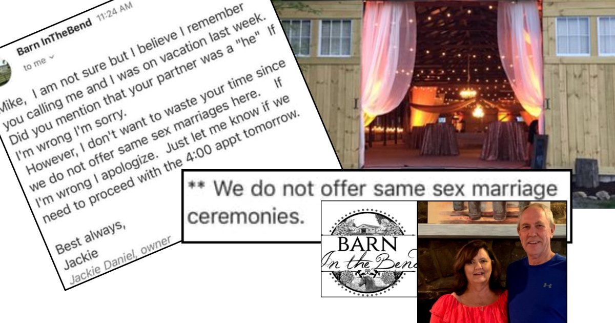 Nashville wedding venue goes dark after refusing service to same-sex couple — Barn In The Bend